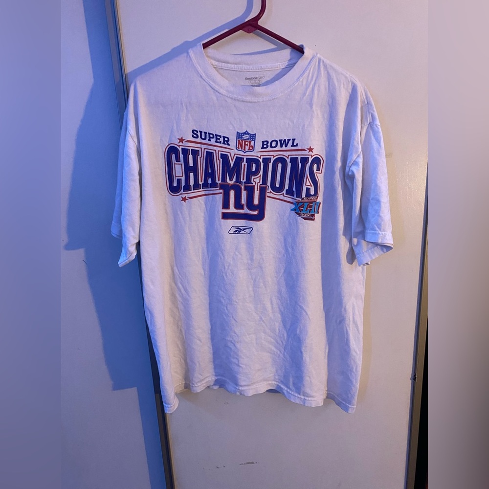 Reebok New York Giants Super Bowl Tee L